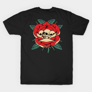 skull rose clover T-Shirt